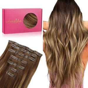 WENNALIFE Seamless Clip In Hair Extensions, 18 Inch
